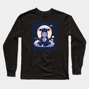 Cute Meditating Long Sleeve T-Shirt